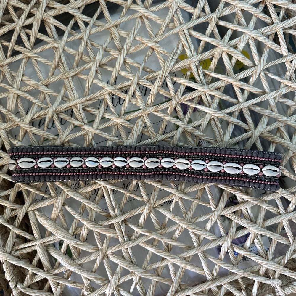 ANTHROPOLOGIE PURPLE SHELL BELT - Picture 3 of 6